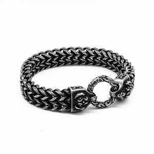 Yunnique-pulsera de cadena de acero y titanio de estilo europeo para hombre, diseño de escorpión negro Punk, regalo de joyería Retro - Product Image 5