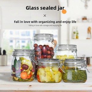 Bocal en verre hermétique, bouteille à vin, pot à miel, pot de conservation alimentaire, bocal à <span class=keywords><strong>cornichons</strong></span> de qualité alimentaire, design moderne et minimaliste - Product Image 3