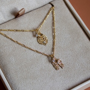 Collana di vendita calda donna gioielli di nicchia Designer 925 argento oro 18k Leo 12 segni zodiacali - Product Image 4