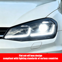 Für VW Golf 7 2013-2017 LED-Projektor-Scheinwerfer-Set Blaues Startlicht Gelb-Weiß Umschaltbares Tagfahrlicht 12V Plug & Play Paar