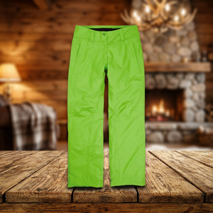 Pantalones de Nieve Impermeables para Hombre, Resistentes, 100% Nailon, Alta Visibilidad, con Bolsillos Laterales, Color Verde Lima, Estilo Deportivo - Product Image 2