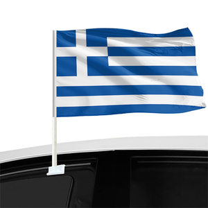 Fabricants en gros personnalisé 12*18 pouces 100% polyester drapeau de voiture durable drapeau de voiture <span class=keywords><strong>grec</strong></span> personnalisé - Product Image 1