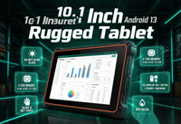 Tableta Robusta Android 13 de 10.1 Pulgadas, Tableta Industrial IP67 con NFC, UHF, RFID, Código de Barras 2D, Táctil para Uso con Guantes, 64GB, 128GB, 256GB Opcionales