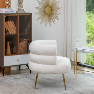 Silla de Comedor Estilo Baleares Moderna con Patas Doradas y Tapicería de Tela para Sala de Estar o Dormitorio, Venta al por Mayor de Fábrica - Product Image 6