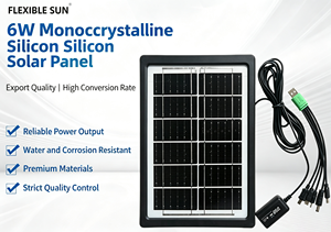 Panneau solaire monocristallin portable Xinyang, petite puissance 3W 6V, charge directe USB, système domestique, tout noir, efficacité 22,7%, plastique - Product Image 4