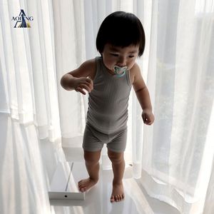 2025 Sommer Baumwoll-<span class=keywords><strong>Baby</strong></span>-Westen-<span class=keywords><strong>Set</strong></span> Ärmellos Zweiteilig für Jungen und Mädchen Dünne Kinderkleidung - Product Image 1
