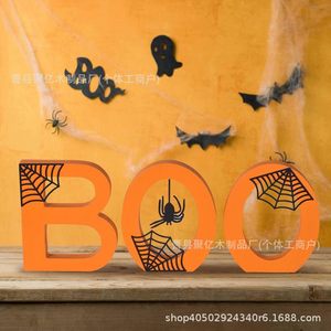 Wooden BOO Halloween Decoration Number Shape Indoor Table Mantel <b>Decor</b> <b>Log</b> Material - Product Image 3