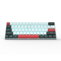 Keyboard Gaming Mekanik Mini Custom 60% Hotswap dengan Switch Biru dan Lampu Latar LED 61 Tombol untuk Windows