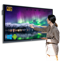 Tableau blanc interactif intelligent 4K LCD Android 15/16 avec écran tactile pour l'enseignement scolaire, tableau d'apprentissage pour les étudiants, tableau EDLA en stock