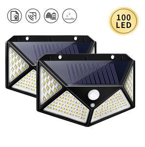 Açık 100 LED Güneş Işığı Hareket Sensörü Su Geçirmez Güneş Işığı Bahçe Dekorasyon Sokak Lambaları Güneş Enerjili Fener Duvar Lambası - Product Image 1