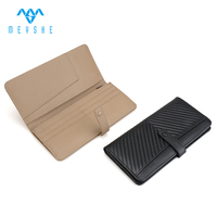 Portefeuille long en cuir véritable gris sur mesure, prix d'usine, élégant, luxueux, blocage RFID, grande capacité, haute qualité