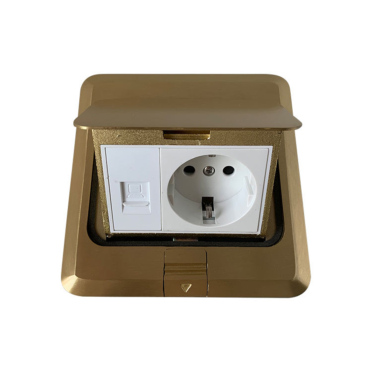 VNX Waterproof Flip Floor Socket 16a Socket With Data Invisible Flat Desktop Socket for TV Computer Phone HD Interface