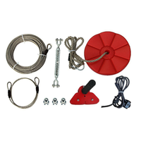 Kit de tyrolienne pour enfants CTSC 95' avec chariot à câble, poulie, guidon, siège à double roulement à billes, frein et protège-mains