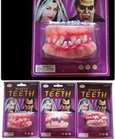 Dents de vampire lumineuses pour fête d'Halloween, accessoires de bal, cosplay, fangs moches, blague, dents amusantes lumineuses