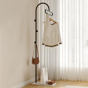 Porte-manteau autoportant moderne et minimaliste avec base en marbre, support métallique pour vêtements avec 3 crochets latéraux pour chambre, <span class=keywords><strong>entrée</strong></span>, salon - Product Image 4
