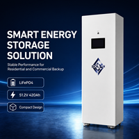 Armoire de stockage d'énergie mobile LiFePO4 pour entrepôt, batterie 51.2V 420Ah 21.5kWh avec roues, BMS de protection, CAN, RS485
