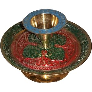 Traditional Chamberstick Shape <b>Candlestick</b> <b>Holder</b> for Blue Red Taper Candles Christmas Fits Standard Tapered Candles Made Brass - Product Image 3