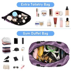 Sac de voyage pliable Aloha, sac de week-end, design hawaïen violet Puakenikeni Lei, sac de voyage personnalisé avec poche pour trolley - Product Image 3