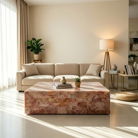 Table basse en marbre rose de style moderne et luxueux pour la décoration de la maison, salon, hôtel, bar, café