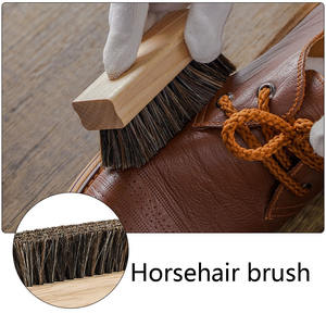Brosse à chaussures à manche en bois massif à poils de cheval souples en PP pour cuir, <span class=keywords><strong>bottes</strong></span> - Product Image 5