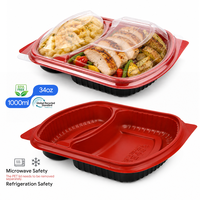 Boîte à lunch jetable personnalisable Boîte à nourriture en PP Conteneur alimentaire à emporter à 2 compartiments Échantillon gratuit