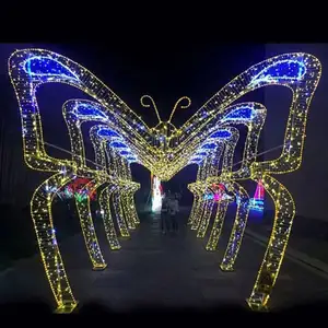 Led a tema esterno con cuore ad arco di strada Festival grande illuminazione natalizia 3D motivo motivo ad arco decorativo