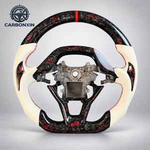 Volant de voiture sportif personnalisé à 3 branches en fibre de carbone forgé pour CRV HR-V Civic 11ème génération Type R FL5 SI Acura Integra 2016-2023 - Product Image 3