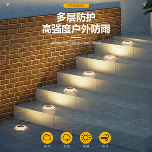 Solar Garden Lights 4 Pack LED Outdoor Waterproof <b>Ground</b> <b>Stake</b> Lights <b>For</b> Pathway Patio Steps Lawn Decoration - Product Image 3