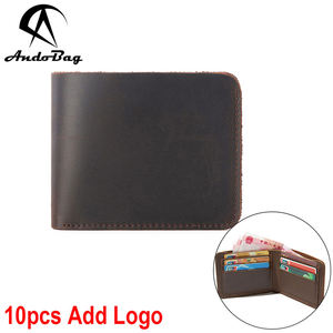 กระเป๋าสตางค์ AndoBag แบบสั้นสำหรับผู้ชาย หนังวัวแท้ ดีไซน์บาง ใส่บัตรได้ ใช้ได้ในธุรกิจ สไตล์วินเทจ ใส่เหรียญได้ กระเป๋าสตางค์แบบพับได้ รุ่น 1437 - Product Image 1