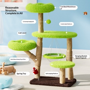 Albero per Gatti in Legno Naturale con Design a Foro d'Albero da Frutto, Salvaspazio, Utilizzabile in Tutte le Stagioni - Product Image 2