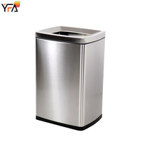 Poubelle carrée en acier inoxydable de 20L / 30L, poubelles en métal pour la maison, les bureaux, les cuisines, les salles de bain, poubelle à déchets