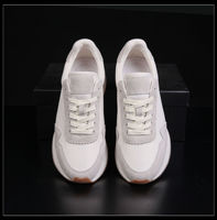 Chaussures décontractées de style urbain en cuir véritable et maille, polyvalentes, à lacets, légères, en cuir de vachette, chaussures de sport