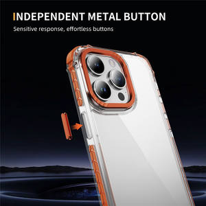 Coque de téléphone rigide en TPU acrylique transparent antichoc avec cadre métallique coloré de haute qualité pour iPhone 17 16 15 14 <span class=keywords><strong>Pro</strong></span> Max - Product Image 6