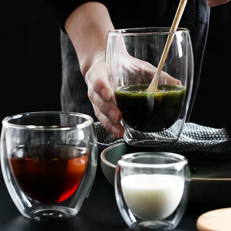 Stock Double Walled Glass Mugs for Hot or cold Drinks
