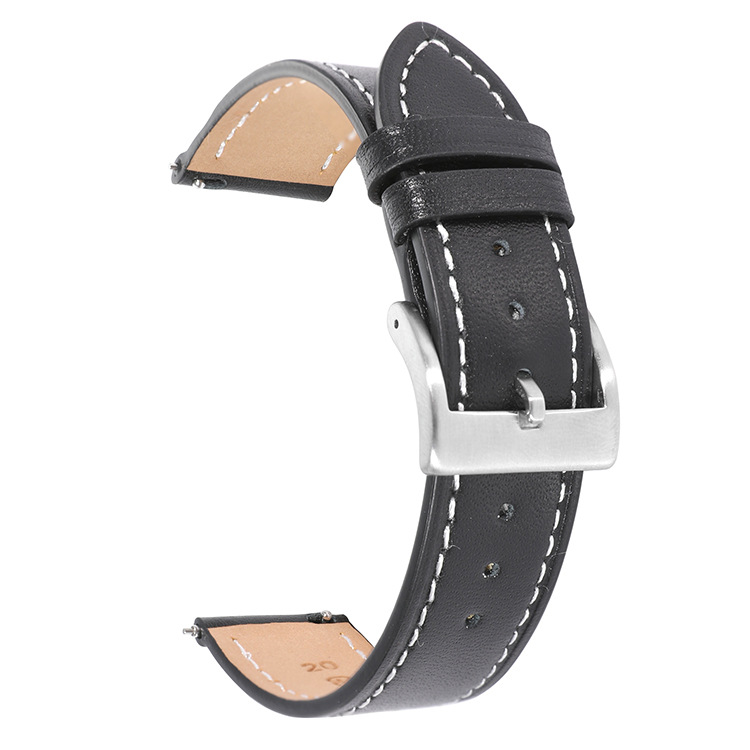 Lionorm Plain Top Grain Leather Watch Strap 20mm 22mm Quick Release Soft Thin Replacement watch band for Most Watch Models