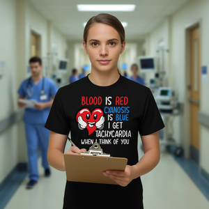 Camiseta médica con la frase 'Pun Blood Is Red' para estudiantes de medicina - Product Image 3