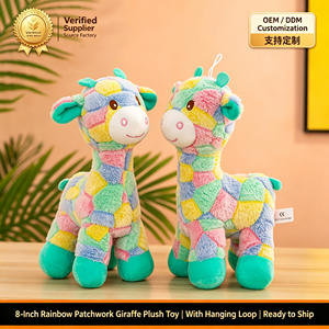 Peluche girafe arc-en-ciel douce 20 cm, poupée <span class=keywords><strong>cerf</strong></span> en patchwork, prix de machine d'arcade pour centre commercial, vente directe, bonne qualité - Product Image 1