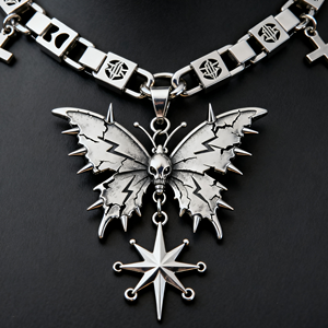 بيع بالجملة مخصص الفولاذ المقاوم للصدأ لطيف فراشة قلادة كريس غرامة الأزياء والمجوهرات قلادات ل 316l للرجال والنساء - Product Image 2