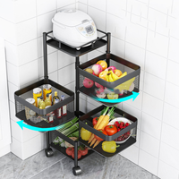 Choix amusant étagère rotative mobile de haute qualité pour légumes et fruits, support de rangement pour cuisine et salle de bain, panier rotatif