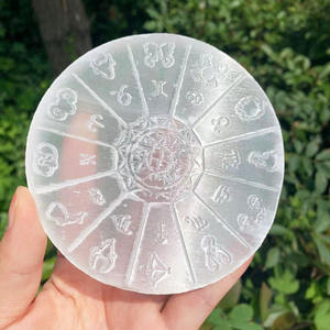 Disque <span class=keywords><strong>de</strong></span> sé<span class=keywords><strong>l</strong></span>énite blanc sculpté à la main, roue du zodiaque, <span class=keywords><strong>horoscope</strong></span>, cristal <span class=keywords><strong>de</strong></span> purification, grille <span class=keywords><strong>de</strong></span> guérison, pierres <span class=keywords><strong>de</strong></span> cristal, image <span class=keywords><strong>de</strong></span> cristal - Product Image 3