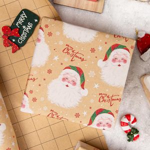 Christmas <b>Wrapping</b> <b>Paper</b> Kraft Brown Santa Claus Design 17 In X 32.8 Ft Roll For Holiday Gift Packaging - Product Image 2