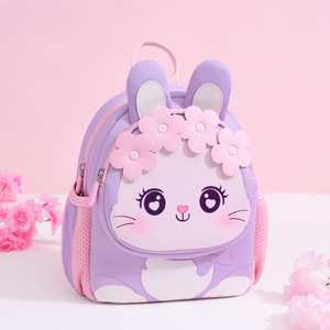 <span class=keywords><strong>Sac</strong></span> <span class=keywords><strong>à</strong></span> <span class=keywords><strong>dos</strong></span> scolaire léger en néoprène pour enfants, motif lapin de dessin animé, pour garçons et filles de 3 <span class=keywords><strong>à</strong></span> 6 ans, design mignon et tendance, fermeture éclair, tout inclus - Product Image 2