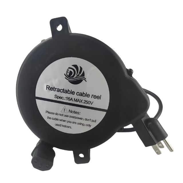 Retractable Electric Socket for Vacuum Cleaner Cable Retractor Electric Reel 2m Euro Plug DYH-1805 Spring Loaded Cable Reel
