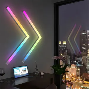 CL pencahayaan 6 buah permainan sinkronisasi musik DIY Rgb Smart Glides dinding y lampu untuk rumah