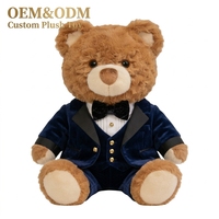 Ours en peluche de luxe personnalisé, poupée, cadeau, mascotte, peluches de marque, jouet en coton PP, doudou, personnalisation sur mesure