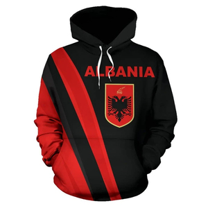 Sweat-shirts et pulls à capuche pour hommes avec motif drapeau et carte de l'Albanie, impression aigle, survêtements de <span class=keywords><strong>mode</strong></span>, hauts de sport à capuche pour hommes - Product Image 4