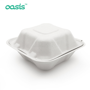 Scatola per Hamburger Biodegradabile ed Ecologica in Polpa di Canna da Zucchero, Resistente ad Acqua/Olio, Non Tossica, per Imballaggio Alimentare - Product Image 2