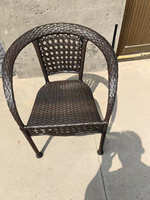 Ensemble de mobilier d'extérieur moderne XY, fauteuils portables en osier pour jardin, terrasse, parc, villa ou cour, avec structure en acier