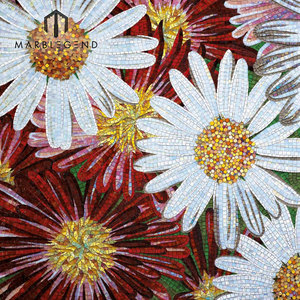 Di Cristallo colorato di arte di vetro del modello di fiore per la parete e pavimento - Product Image 6