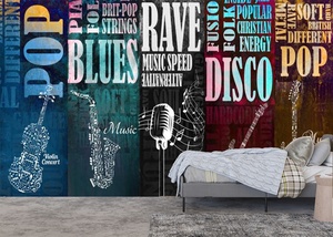 Rivestimento Murale in Tessuto Moderno Antistatico Impermeabile Effetto Graffiti <span class=keywords><strong>con</strong></span> Installazione Facile per Studio Musicale, Camera da Letto, Palestra - Product Image 4